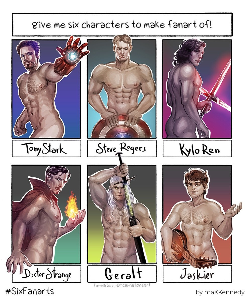 6boys abs ass bare_chest black_hair blonde_hair brown_hair cape captain_america captain_america's_shield cd_projekt_red chest_hair doctor_strange erect_nipples facial_hair geralt_of_rivia hidden_penis human human_only iron_man jaskier_(the_witcher) kylo_ren light-skinned_male light_skin lightsaber long_hair long_hair_male lute magic male male_only marvel marvel_cinematic_universe marvel_comics mature mature_male maxkennedy medium_hair muscular_male musical_instrument mustache nude_male out_of_frame_censoring pecs pinup pointless_censoring power_gauntlet scars shield six_fanarts_challenge star_wars stephen_strange steve_rogers straight_hair sword the_witcher_(netflix) the_witcher_(series) tony_stark white_hair