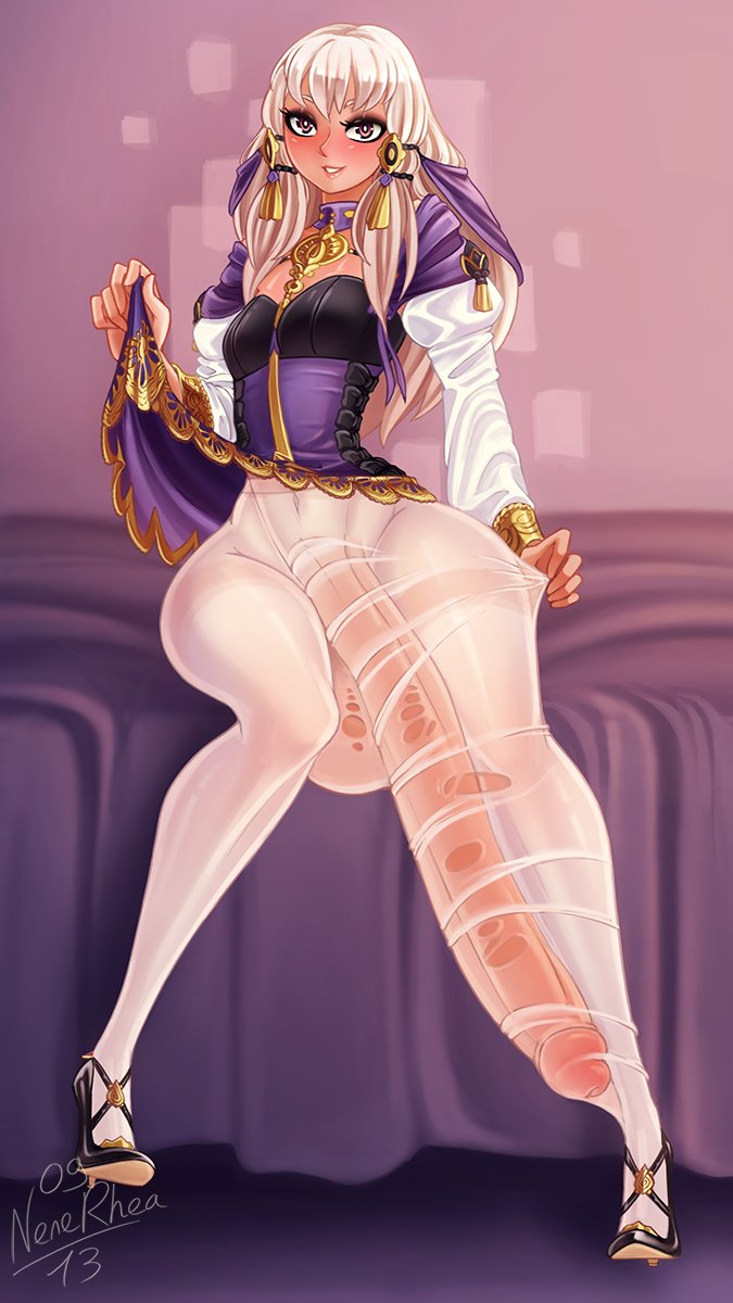 1futa 9:16 big_penis blush bulge erection_under_clothes fire_emblem fire_emblem:_three_houses futa_only futanari grin high_heels huge_bulge huge_cock hyper hyper_penis large_penis leggings lifted_by_self long_hair long_penis looking_at_viewer lysithea_von_ordelia nenerhea nintendo pantyhose penis penis_stocking pink_eyes ripped_clothing ripped_pantyhose see-through skirt_lift small_breasts smile testicles very_long_penis white_hair