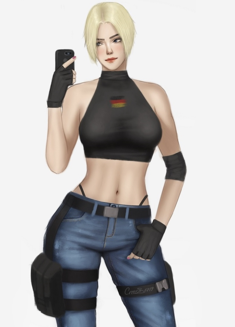 1girls, blonde, blonde hair, crmsns1719, female, iq (rainbow six), rainbow six, rainbow six siege, simple background, tagme, tom clancy, white background