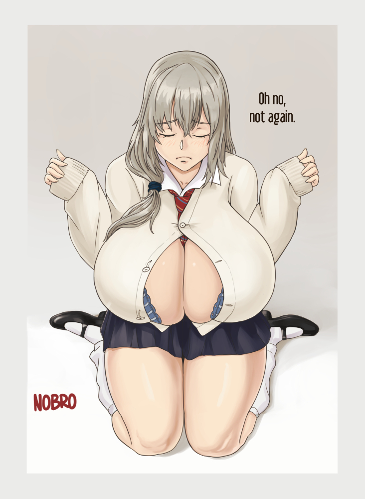 1girls, big breasts, breasts, bursting breasts, cleavage, excessive boob flesh, female, female only, huge breasts, large breasts, solo, thick thighs, uzaki tsuki, uzaki-chan wa asobitai!