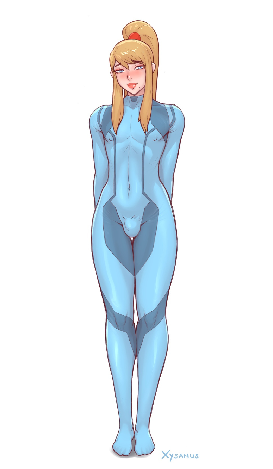 1boy bodysuit femboy genderswap_(ftm) girly male male_only metroid nintendo rule_63 samus_aran solo tagme trap xysamus