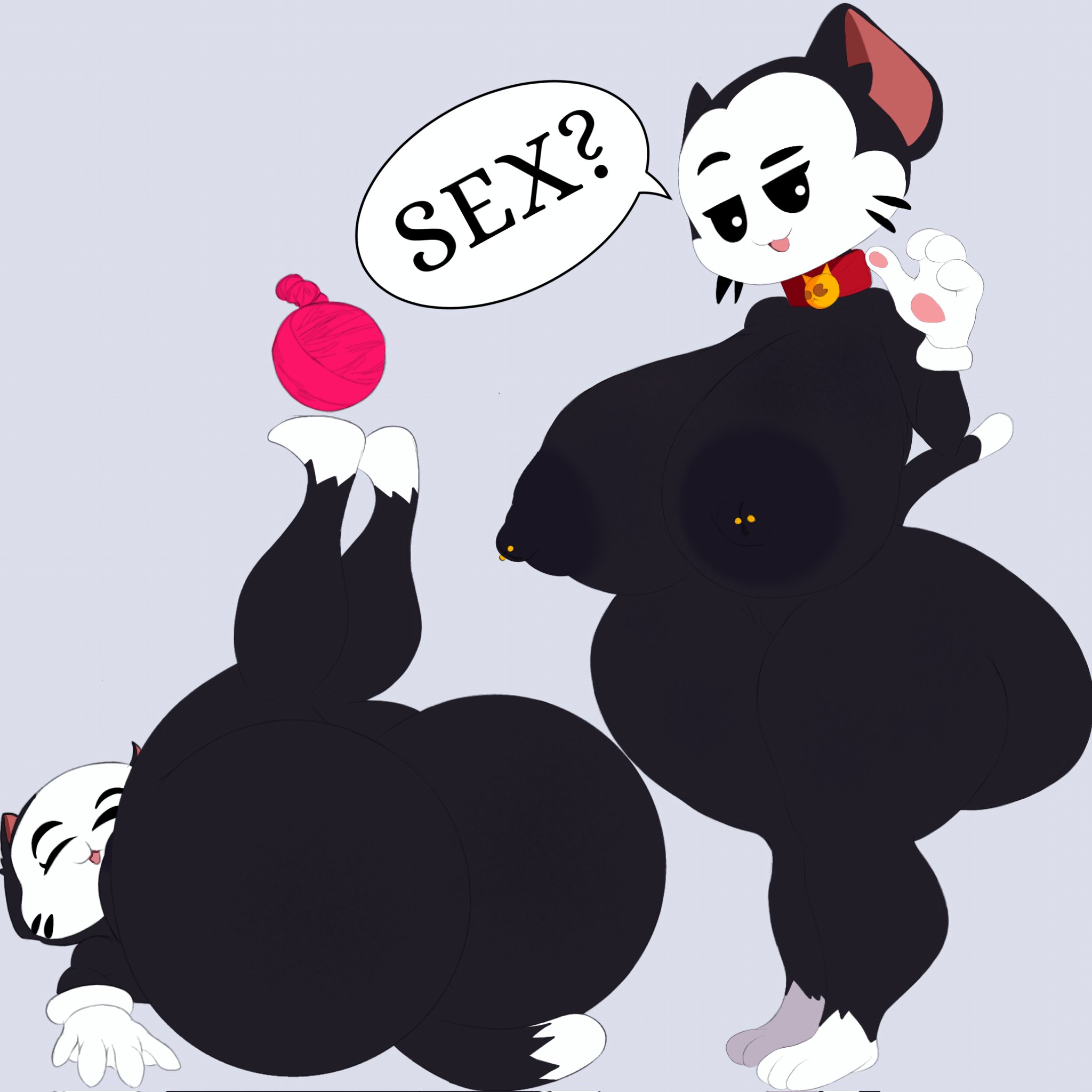 1girls, black fur, brawl stars, cat ears, cat tail, feline, female, furry, kit (brawl stars), looking at viewer, rule 63, senior garabato, tagme