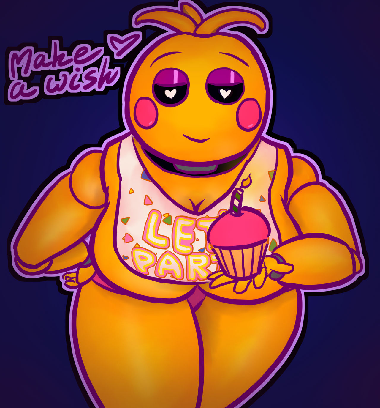 1girls animatronic black_sclera chicken female five_nights_at_freddy's five_nights_at_freddy's_2 fnaf itidy robot scottgames toy_chica_(fnaf) yellow_body