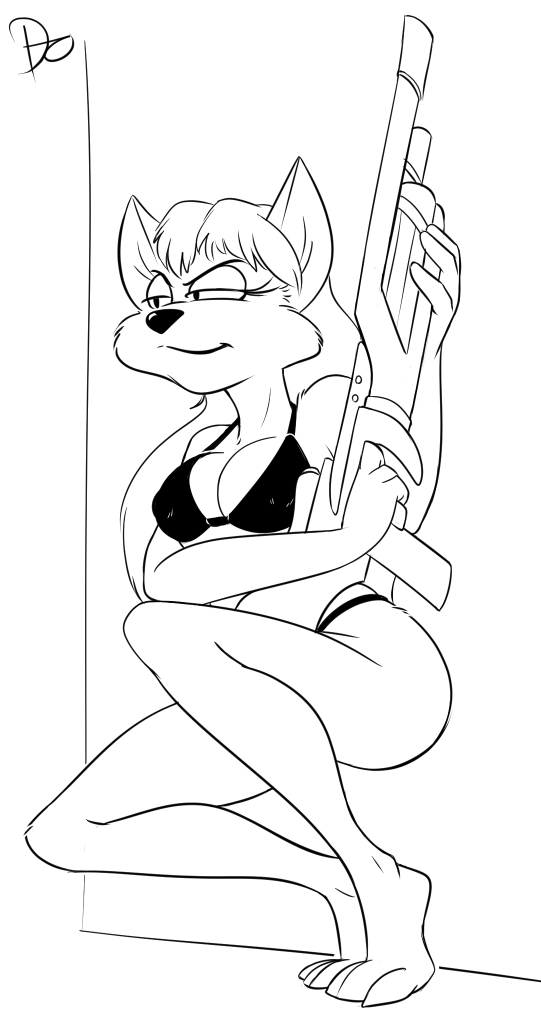 1girls 2024 3_fingers 3_toes anthro arms_bent barefoot bent_legs big_breasts bikini biped black_and_white breasts cheek_tuft clothed clothed_anthro clothed_female clothing crouching dark_bikini dark_clothing dark_eyebrows dark_nose dark_swimwear digital_drawing_(artwork) digital_media_(artwork) domestic_cat eyebrows eyelashes facial_tuft feet felid feline felis female female_only fingers fur fur_tuft gun hair half-closed_eyes holding_gun holding_object holding_ranged_weapon holding_weapon humanoid_hands kitty_(space_ark) knee_tuft leg_tuft long_eyelashes long_hair mammal monochrome mouth_closed narrowed_eyes nipple_outline plantigrade pose prick_ears raised_heel ranged_weapon signature skimpy skimpy_bikini skimpy_swimwear smile smirk solo solo_female space_ark swimwear thick_thighs three-quarter_view toes tuft two-piece_swimsuit weapon zokva