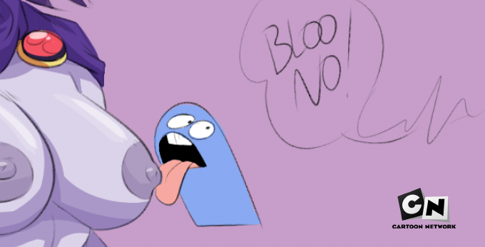 1girls big_penis bloo blue_body cartoon_network crossover dc_comics female foster's_home_for_imaginary_friends grey_skin herny nipples raven_(dc) teen_titans tongue_out