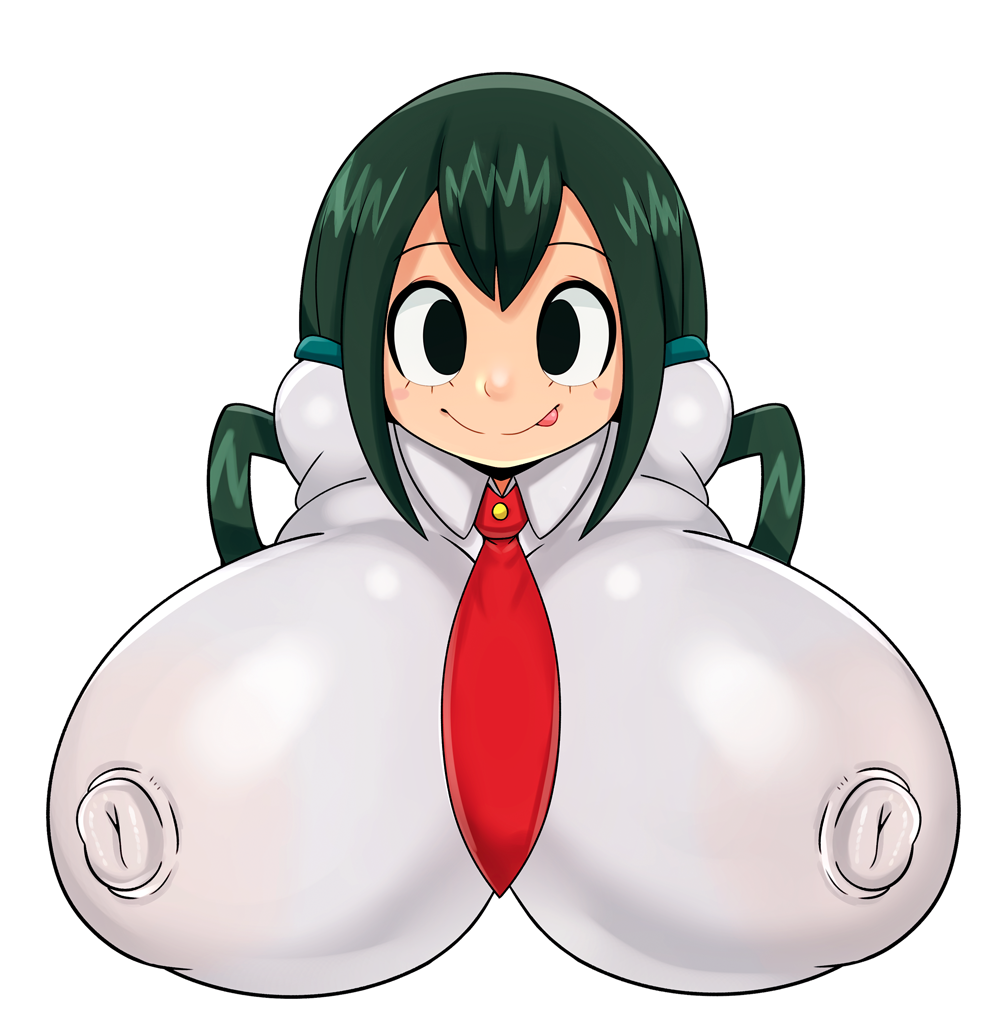 1girls alternate_breast_size big_breasts breasts bust_portrait busty color female female_only frog gigantic_breasts huge_breasts hyper hyper_breasts large_breasts long_hair looking_at_viewer matospectoru my_hero_academia nipple_bulge school_uniform simple_background solo tsuyu_asui white_background