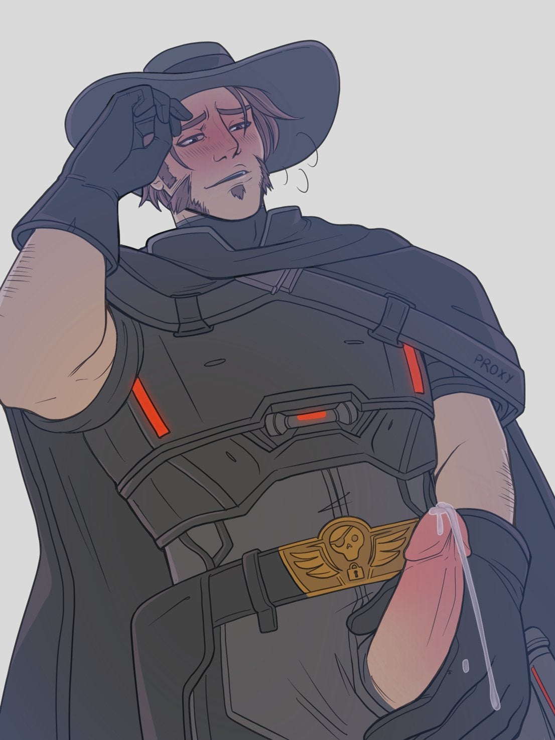 balls, balls under clothes, big penis, blackwatch cassidy, blush, cole cassidy, cum, erection, human, jacking off, jerking, jerkingoff, looking pleasured, male, male masturbation, male only, masturbation, open mouth, overwatch, penile masturbation, penis, penis out, penis through fly, precum, precum drip, solo male, stroking, stroking cock, stroking penis