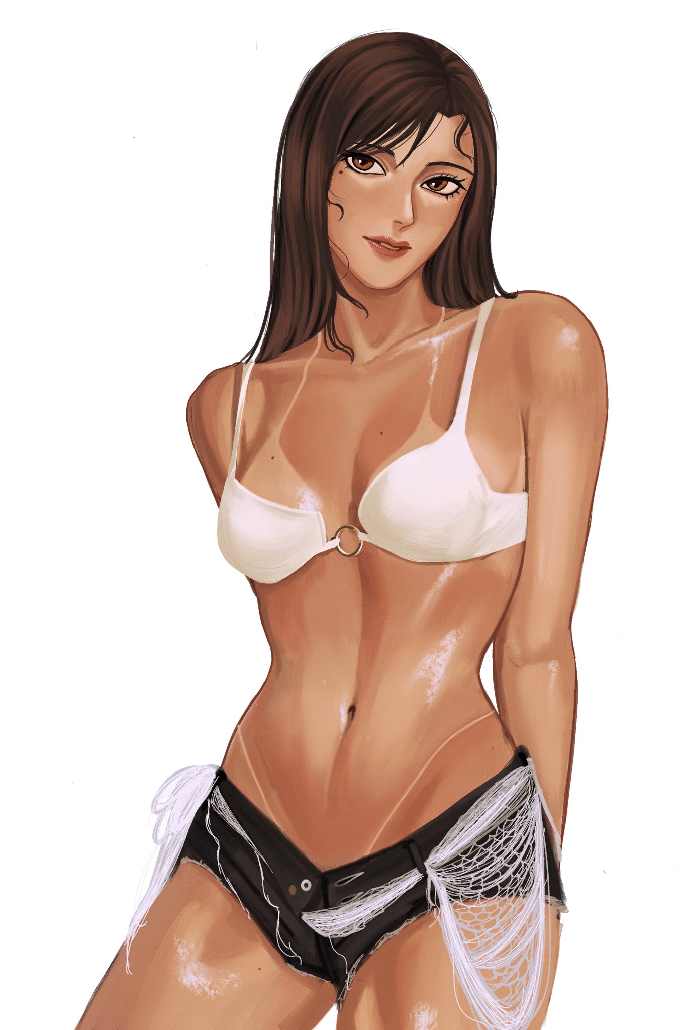 1girls, asian, asian female, bikini, bikini top, bra, brown eyes, brown hair, female, female only, japanese, japanese female, jean shorts, jujutsu kaisen, no panties, shoko ieiri, skinny, skinny female, solo, solo female, stllrchld, sunburn, tan body, tan skin, tanline, thin, thin female, thong tanline