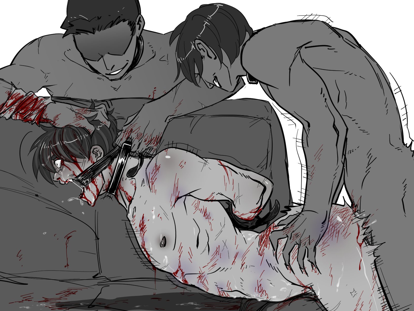 3boys, blood, collar, forced, gay, gore, male, male only, male/male, masculine, nonconsensual, rape, source request, tagme, terevinh, tied, tied up, yaoi