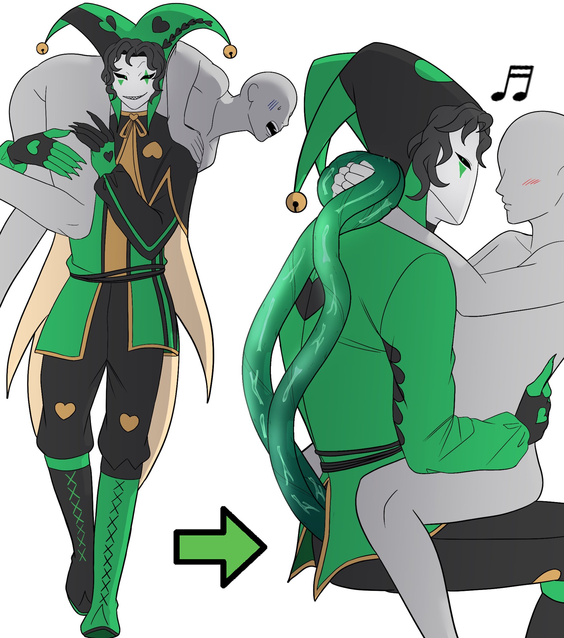 harlequin (the freak circus), neesansukida, self insert, size difference, size play, tentacle, tentacle sex, tentacles on female, the freak circus