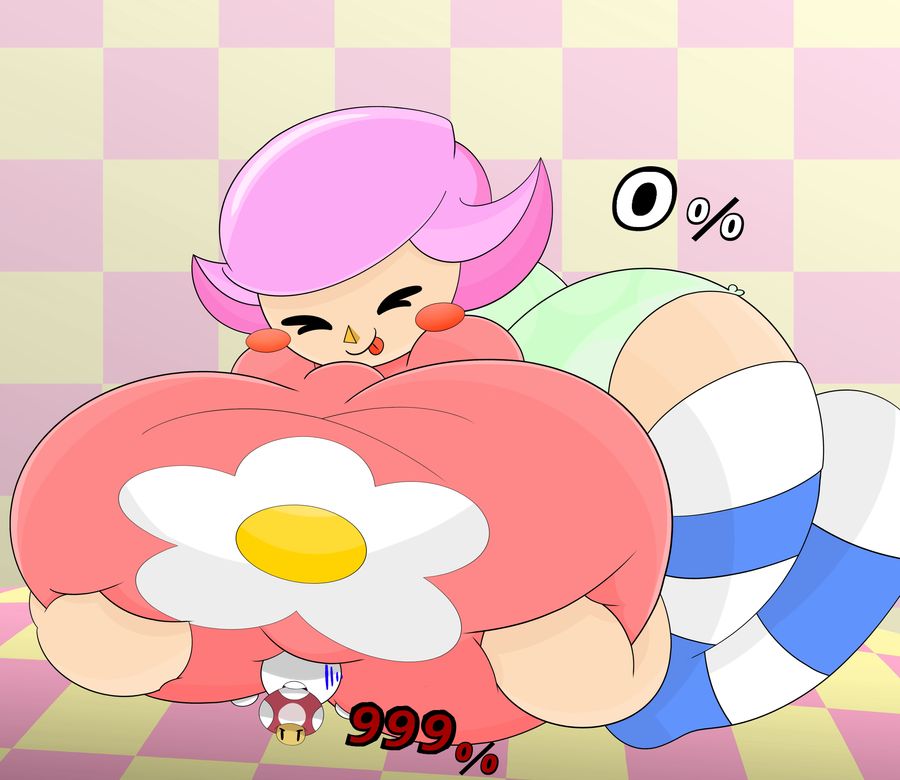 2015 animal_crossing blush breasts doodlewill dress flower gameplay_mechanics giant macro mario_(series) micro mushroom nintendo only_player panties pink_hair poison_mushroom size_difference squishing stockings super_smash_bros. thick_thighs thighs tongue_out under_boob villager_(animal_crossing)