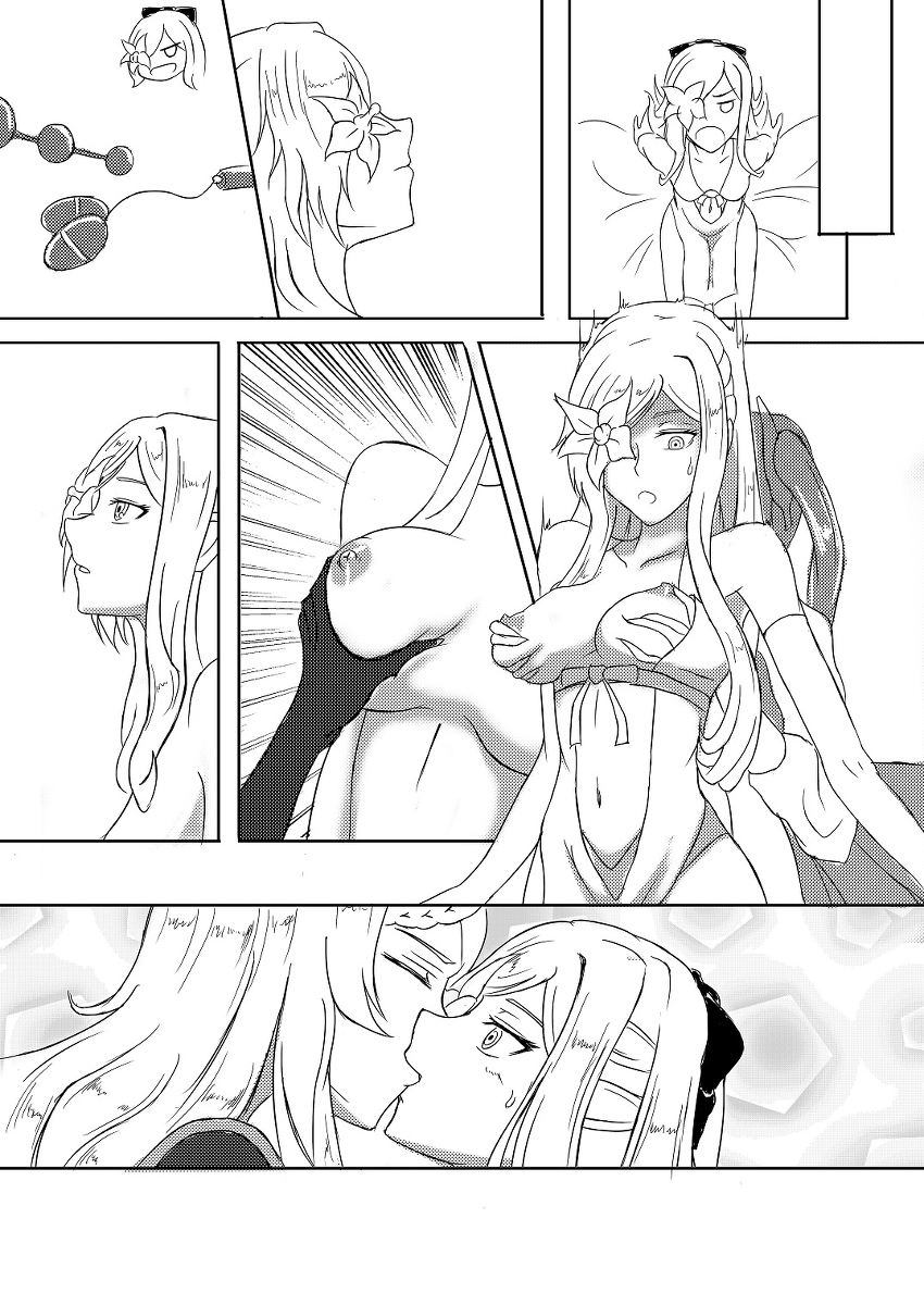 3girls clothed_female doujinshi drag-on_dragoon drag-on_dragoon_3 drakengard drakengard_3 exposed_breasts female_only femdom femsub five_(drag-on_dragoon) five_(drakengard) flower four_(drag-on_dragoon) four_(drakengard) groping groping_breasts groping_from_behind hair_ornament hair_ribbon kissing long_hair monochrome one_eye_covered sex_toy square_enix vibrator yuri zero_(drag-on_dragoon) zero_(drakengard)