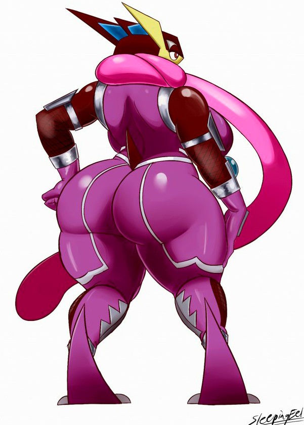 anthro big_breasts female female_only greninja pokémon_(species) pokemon pokemon_(species) sleepingeel tagme thick_thighs