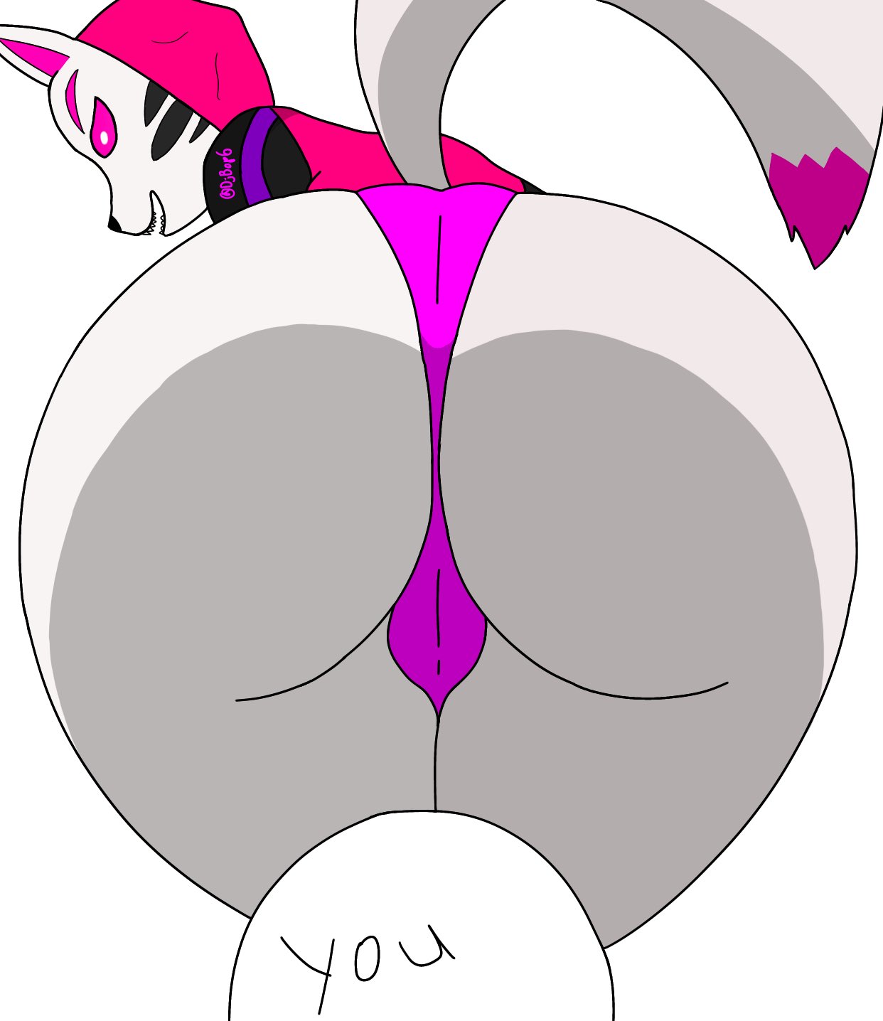 anthro, big ass, catalyst (fortnite), darkbunnynsfw, fortnite, furry tail, looking at viewer, pink panties, tagme