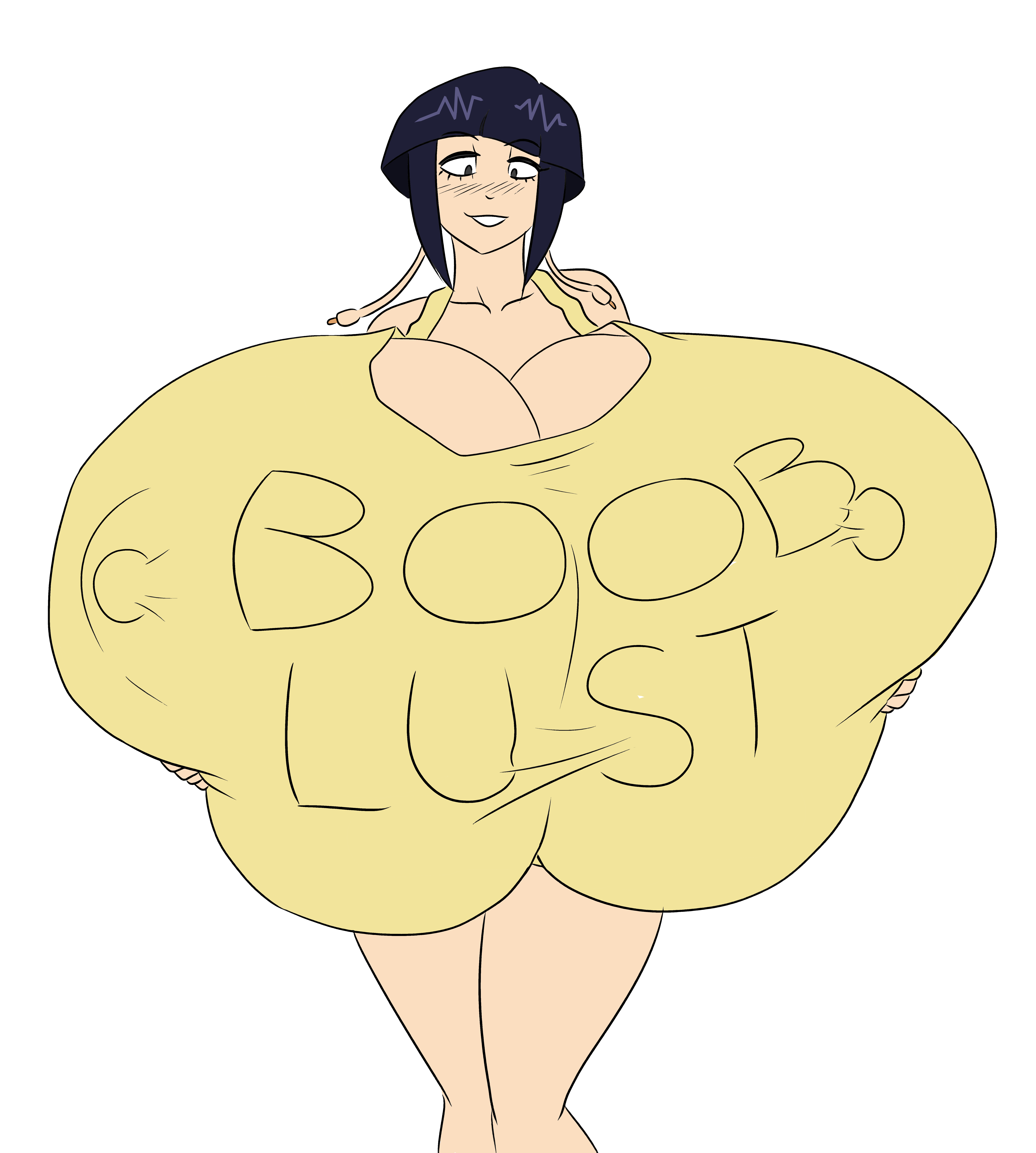 breast expansion, breast growth, breast growth (enlargement), breast hold, breast lift, breasts, edit, fake breasts, female, gigantic breasts, grey eyes, huge breasts, hyper, hyper breasts, kyoka jiro, marauder6272, my hero academia, purple hair, short hair
