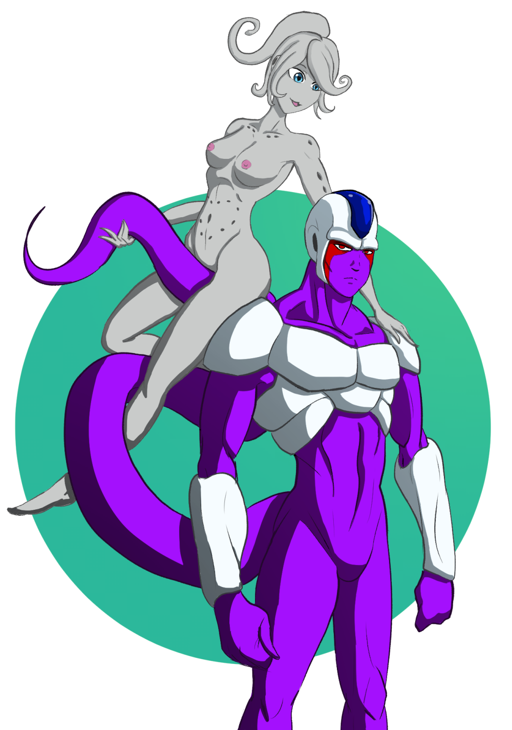 breasts cooler_(dragon_ball) dragon_ball dragon_ball_xenoverse dragon_ball_z female majin male nude puddin pussy tagme unknown_species wolfofragnarok