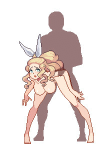 animated, areolae, blonde hair, bouncing breasts, breasts, bunny ears, cross section, cum, cum in pussy, cum in uterus, cum inside, faceless male, female, fertilization, from behind position, hanging breasts, impregnation, knees together feet apart, long hair, male, naked, nipples, nude, original, ovum, ovum with heart, penis, pigeon-toed, pixel art, prison guard position, pussy, sex, sperm cell, standing sex, tiptoes, vaginal penetration, white background, yanje