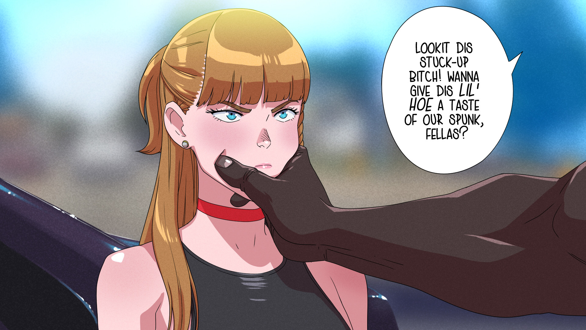 1boy, 1girls, blue eyes, brown hair, dark skin, dark-skinned male, female, imminent sex, interracial, july (tekuho), long hair, male, original, tagme, teenager, tekuho, tsundere