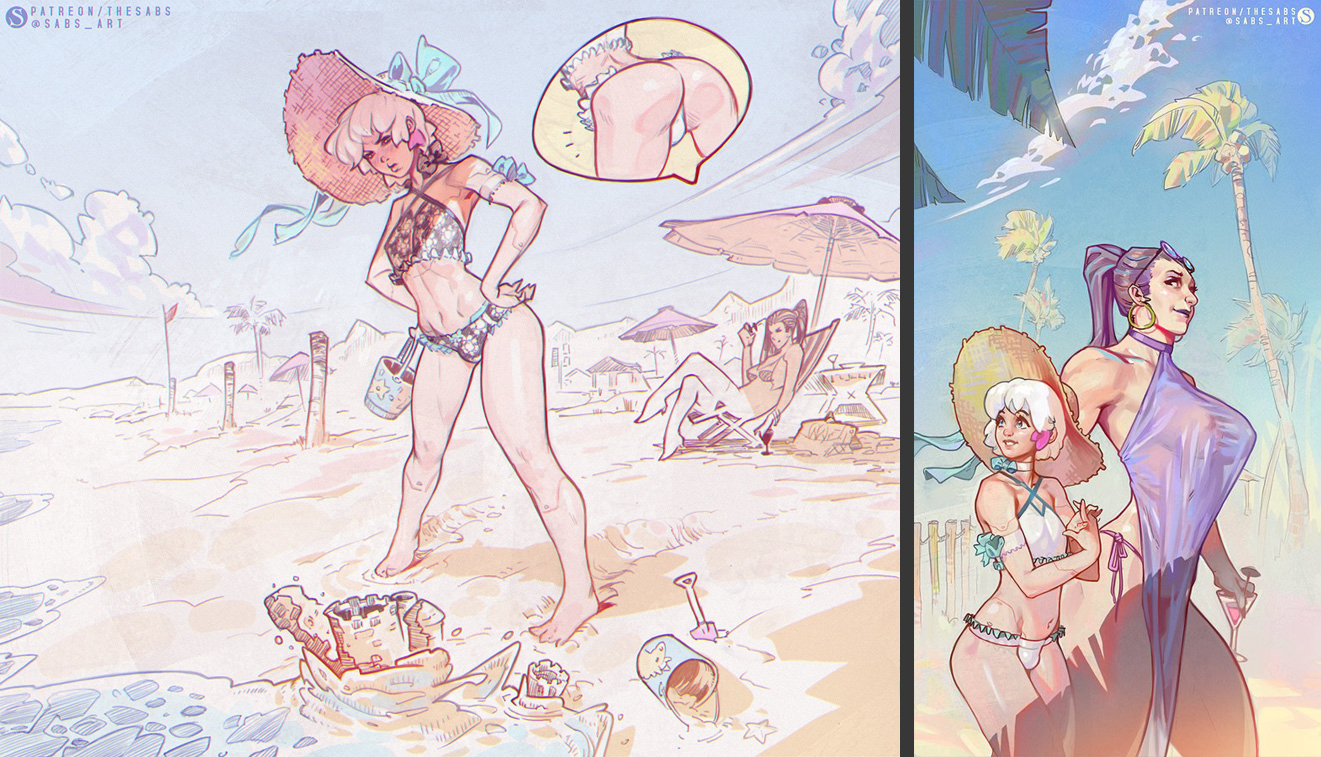 1boy, 1girls, ass, big breasts, breasts, bulge, cleavage, female, femboy, girly, large breasts, male, male focus, male/female, sabudenego, straight, trap