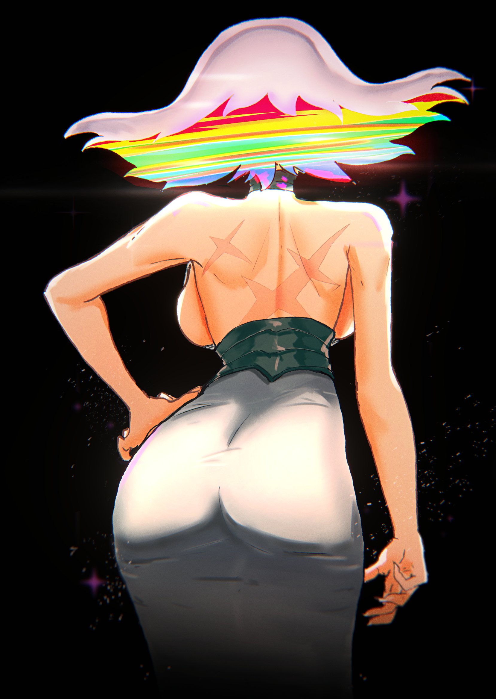 1girls, alternate version at source, ass, back view, backboob, big ass, big breasts, breasts, female, female only, kill la kill, kiryuuin ragyou, mature female, milf, mother, solo, xandredarium