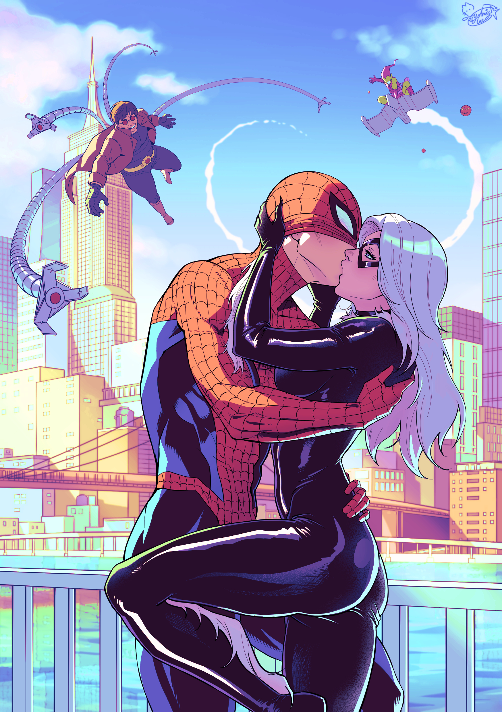1boy, 1boy1girl, 1girl1boy, 1girls, 2026, 3boys, athletic, athletic male, big breasts, black cat (marvel), bodysuit, breasts, catsuit, choker, city, city background, collar, couple, couple (romantic), couple love, couple sex, couples, curvaceous, curvaceous body, curvaceous female, curvaceous figure, curvaceous hips, curvy, curvy body, curvy female, curvy figure, curvy hips, doctor octopus, domino mask, duo, eyemask, felicia hardy, female, green goblin, hips, hug, huge breasts, hugging, hugging partner, kissing, kissing partner, large breasts, light skin, light-skinned female, light-skinned male, love, lovers, lovers moment, male, marvel, marvel comics, mask, masked, masked female, masked male, massive breasts, norman osborn, otto octavius, peter parker, romantic, romantic couple, romantic sex, seductive, seductive look, shiny, shiny clothes, skin tight, slim, slim female, slim waist, spider-man, spider-man (series), superhero, superhero couple, superheroine, sydney lee, thick, thick breasts, thick hips, thick thighs, tight clothes, tight clothing, voluptuous, voluptuous female, white hair, wide hips