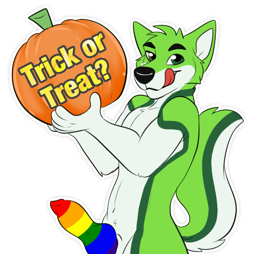 1:1 alpha_channel anthro black_nose canid canine digital_media_(artwork) fidget_the_fox food fox fruit fur genitals green_body green_eyes green_fox green_fur halloween holidays kwik_(artist) lgbt_pride_colors male male_only mammal multicolored_penis penis pink_tongue plant pride_colors pumpkin rainbow_penis simple_background smile solo sticker telegram telegram_stickers text tongue tongue_out trick_or_treat white_body white_fur