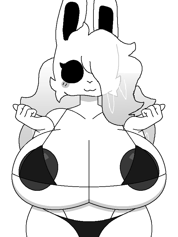 1female, 1girls, 2d, animated, bandit.x0, beat banger, big breasts, black bra, bouncing breasts, bra, breasts, bunny, bunny ears, bunny girl, covered nipples, cube 459 (geometry dash), femgram, geometry dash, long hair, teasing, teasing viewer, white body, white female, white fur, white hair, white skin, zoologist beat banger