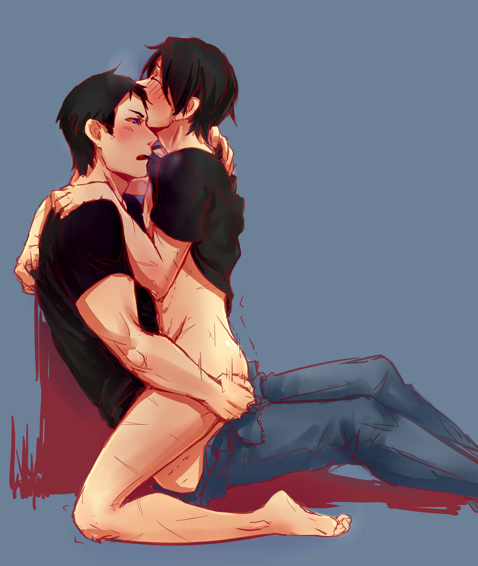 2boys, black hair, conner kent, dc, dc comics, gay, kon-el, male, male only, male/male, red robin, sex, superboy, superboy (conner kent), superman (series), tim drake, uncensored, yaoi