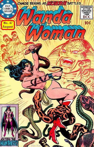 1girls alias_the_rat breasts comic comic_cover dc dc_comics edit edited_official_artwork helena_wayne huntress_(dc) knee_boots naked naked_female nipples snake snakes tagme wonder_woman wonder_woman_(series)