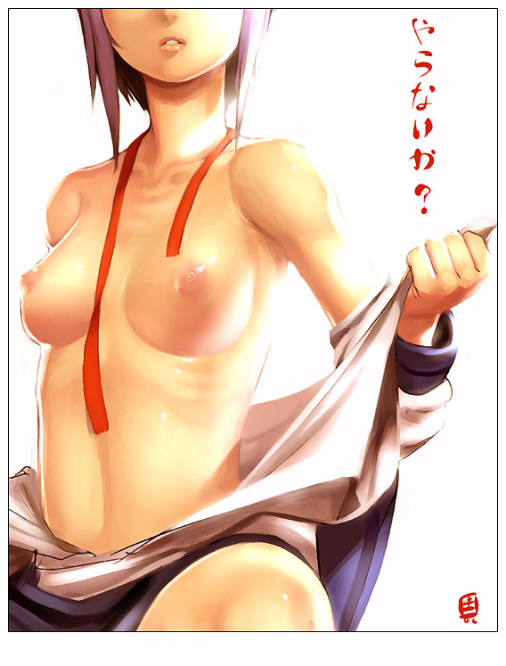 breasts female female_only head_out_of_frame human nagato_yuki nipples nude original qiqo ribs solo suzumiya_haruhi_no_yuuutsu undressing yaranaika