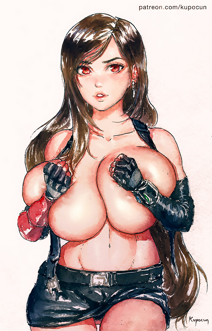 1girls big_breasts breasts cleavage female female_only final_fantasy final_fantasy_vii huge_breasts kupocun large_breasts looking_at_viewer solo tifa_lockhart