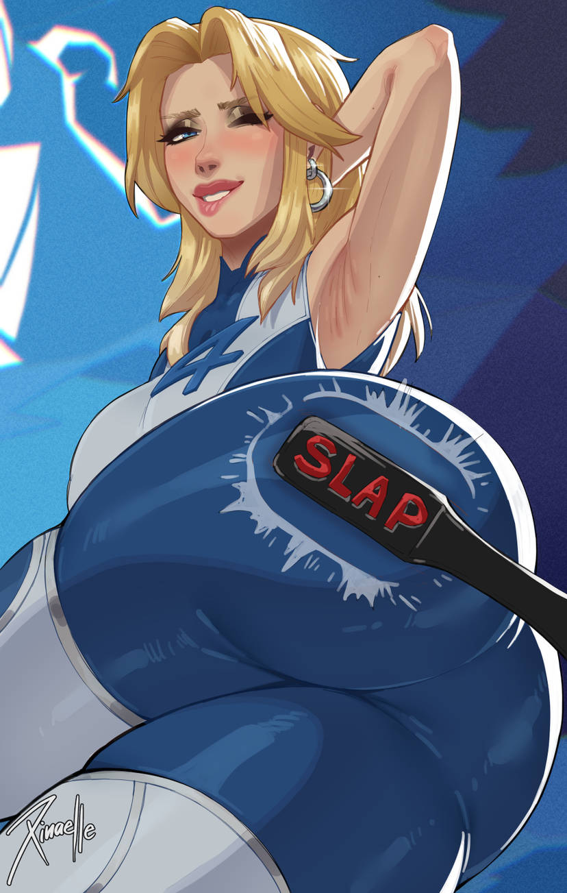 1girls, 2d, arm up, armpit crease, armpits, ass, ass bigger than head, ass focus, big ass, big breasts, big thighs, biting lip, biting own lip, blonde hair, blue eyes, breasts, breasts bigger than head, breasts out, bubble ass, bubble butt, bulge, clothed, clothing, cowboy shot, cum, curvy, curvy body, curvy female, curvy figure, curvy hips, earrings, english commentary, fantastic four, fat ass, female, highres, huge ass, huge breasts, huge butt, invisible woman, invisible woman (marvel rivals), jewelry, large breasts, looking at viewer, lying, marvel, marvel comics, marvel rivals, massive ass, massive thighs, medium hair, on side, paddle, presenting, presenting armpit, presenting ass, presenting hindquarters, solo, spanked, spanking, spanking ass, spanking paddle, sue storm, thick ass, thick legs, thick lips, thick thighs, thighs, thunder thighs, thunderthighs, tits, tits bigger than head, tits out, variant, variant set, watermark, wide hips, wide thighs, xinaelle