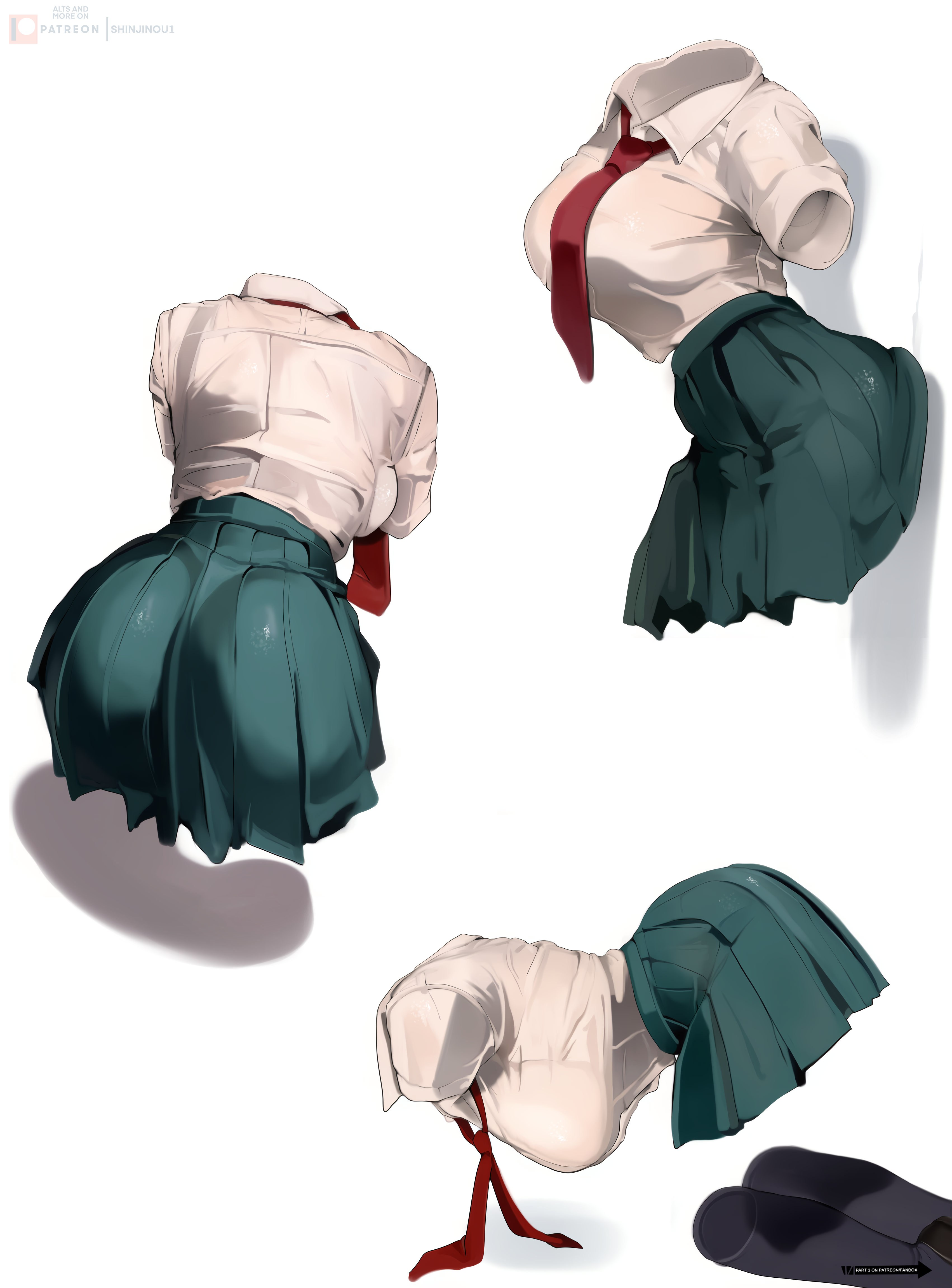 1girls, big breasts, breasts, curvy, curvy female, curvy figure, female, huge breasts, invisible, invisible girl, legwear, my hero academia, necktie, red necktie, school uniform, shinjinou, simple background, skirt, solo, teal skirt, teenager, tooru hagakure, tooru hagakure (invisible), white background, white shirt