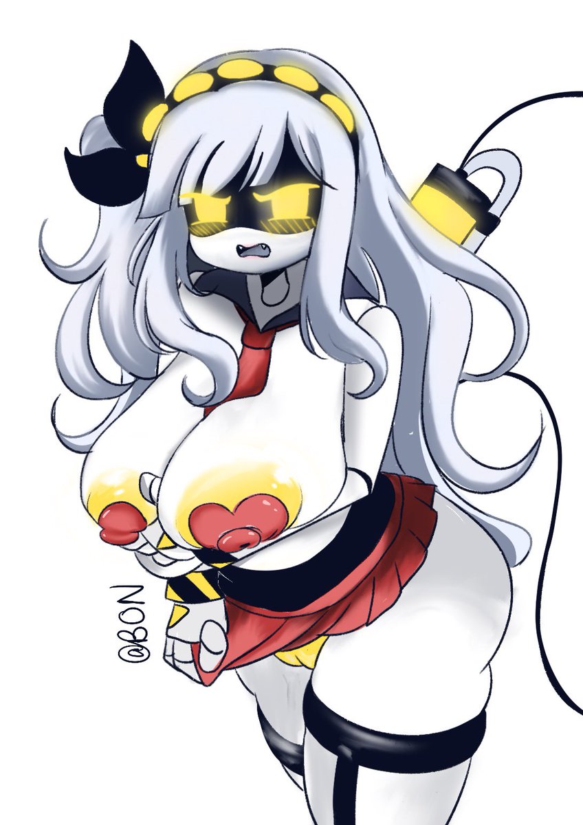 1girls, breasts, breasts out, female, female only, j (murder drones), murder drones, skirt, tagme, tie
