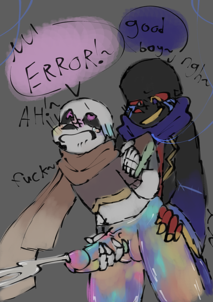 cum error_sans error_sans_(fan_character) errortale gay gay_sex heart-shaped_pupils ink_sans ink_sans_(fan_character) inktale pun_lord sans sans_au sanscest strings