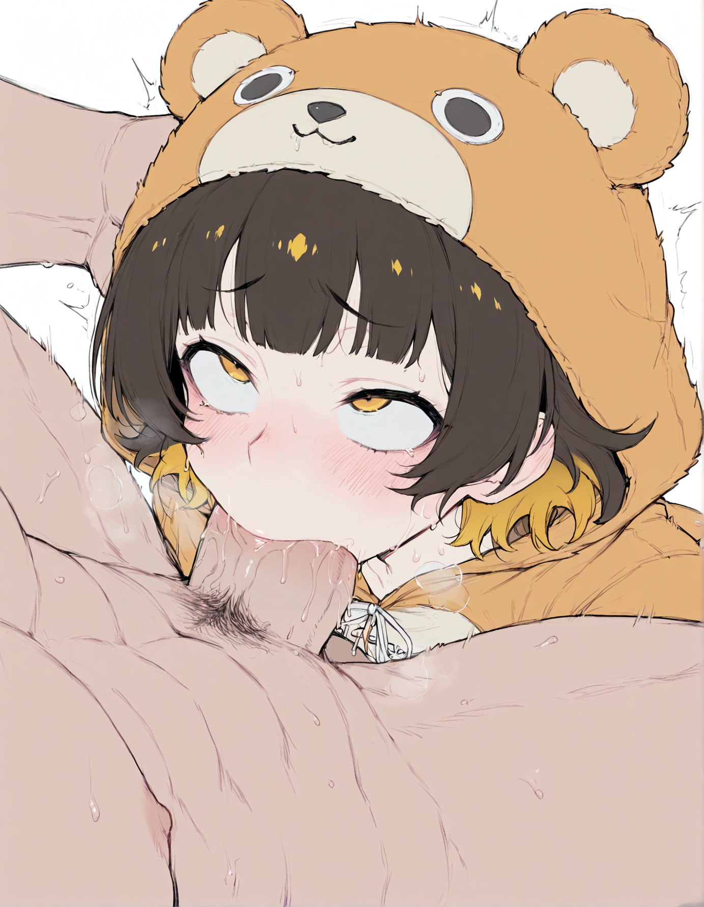 ai generated, bachira meguru, blowjob, blowjob face, blue lock, femboy, forced, forced oral, heavy breathing, meupfem, motion lines, oral, oral sex, otoko no ko, sissy, sweat, sweatdrop, sweating, tagme, very sweaty, yaoi