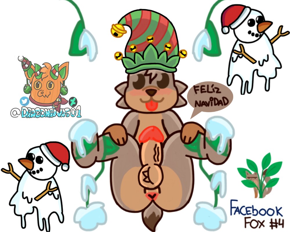 ass balls christmas cute facebook facebook_fox femboy fox hat merry_christmas penis plant smile snow