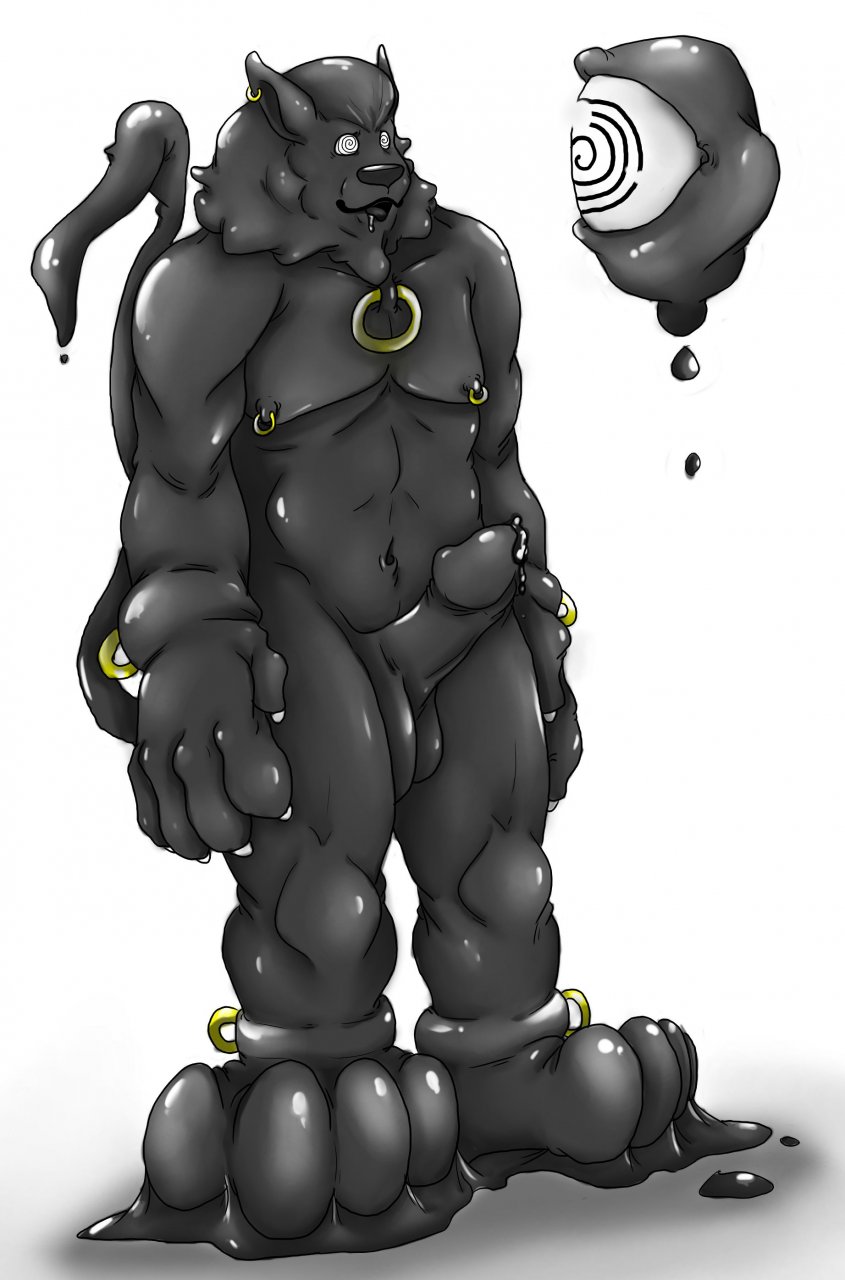 anthro balls digimon digimon_(species) erection felid furry hypnosis kanada leomon lion male male_only navel tagme