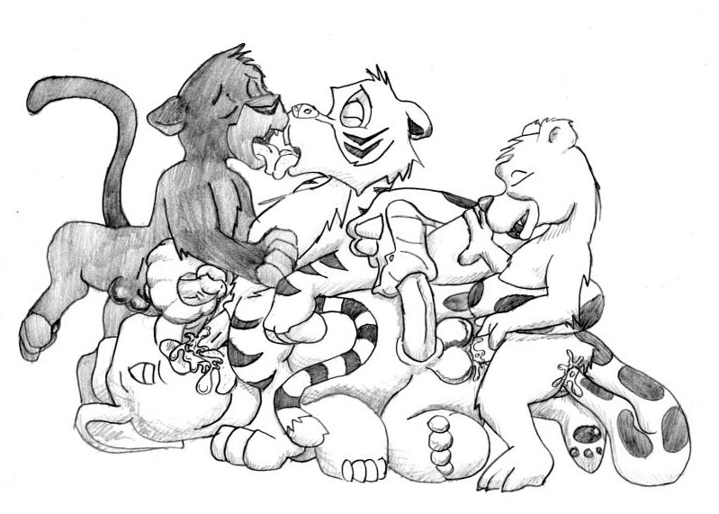 bagheera baloo colonel_hathi disney feral furry furry_only gay jungle_cubs kaa male male_only no_humans shere_khan the_jungle_book unknown_artist yaoi