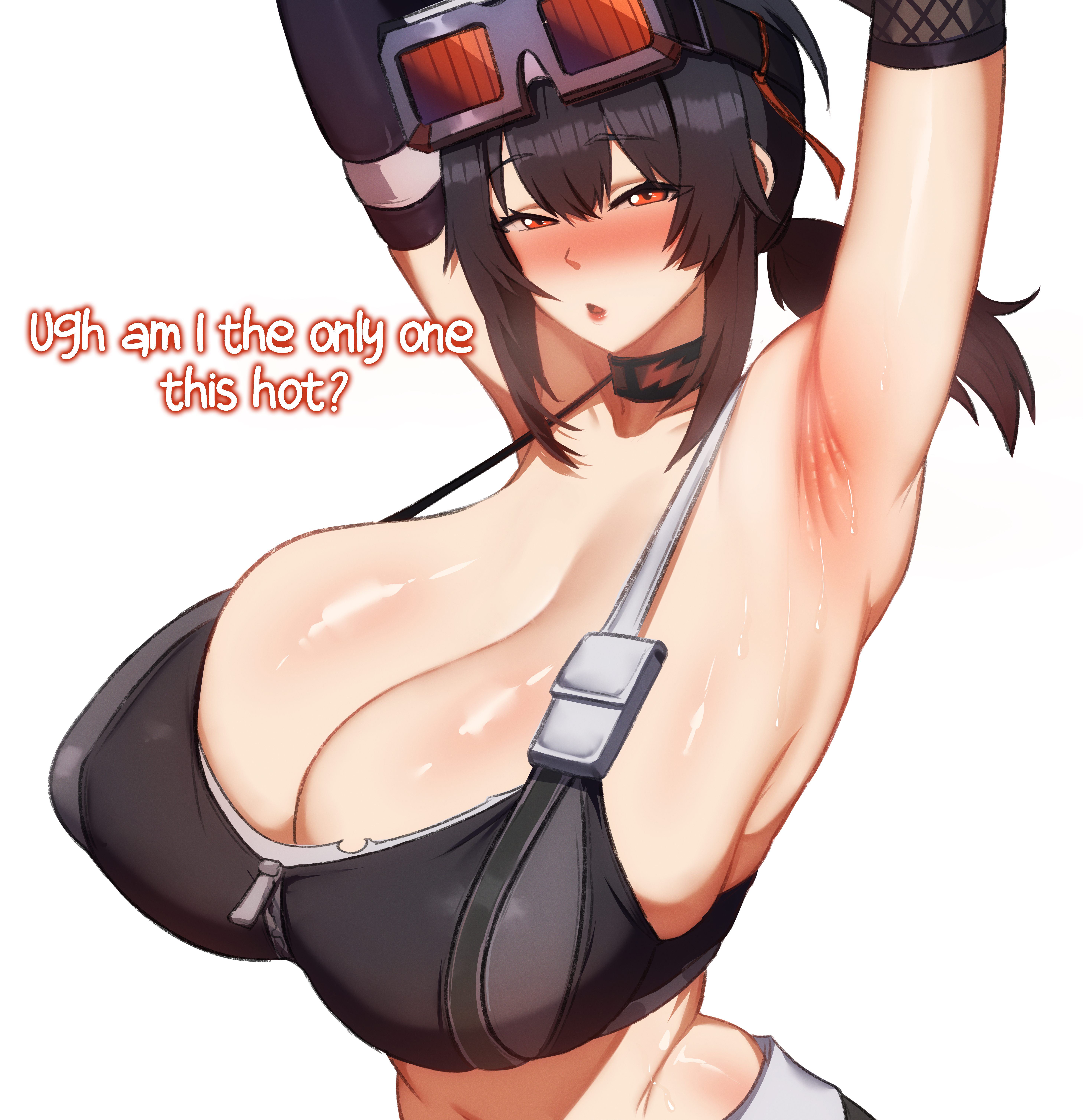 1girls, armpits, big breasts, breasts, female, female focus, female only, grace howard, huge breasts, large breasts, light skin, light-skinned female, looking at viewer, onepen, solo, wide hips, zenless zone zero