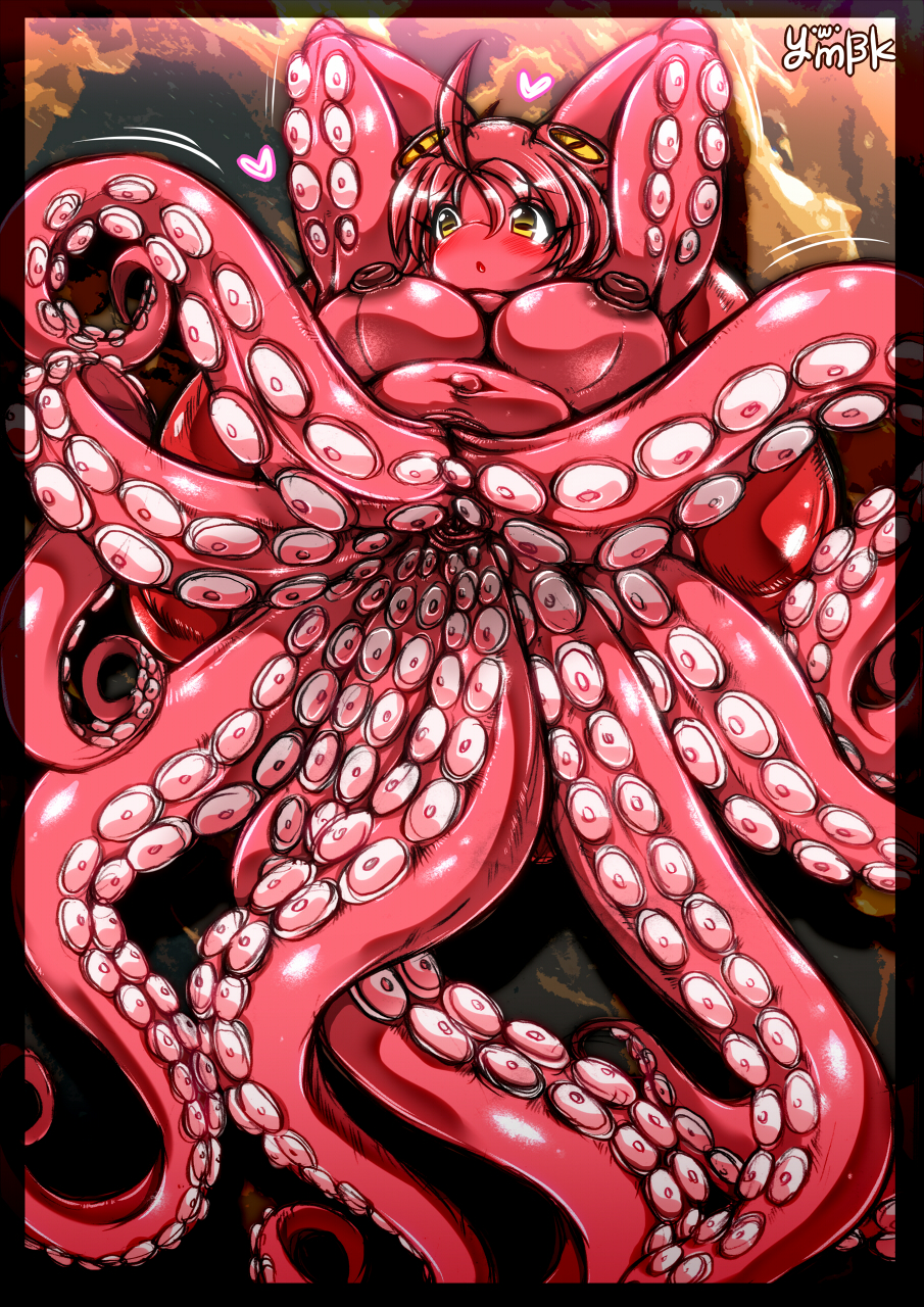 1girls anthro blush breasts cephalopod coleoid female genitals hair hi_res marine mollusk nipples non-mammal_breasts nude octopodiform octopus octopus_girl scylla solo tentacle ymbk