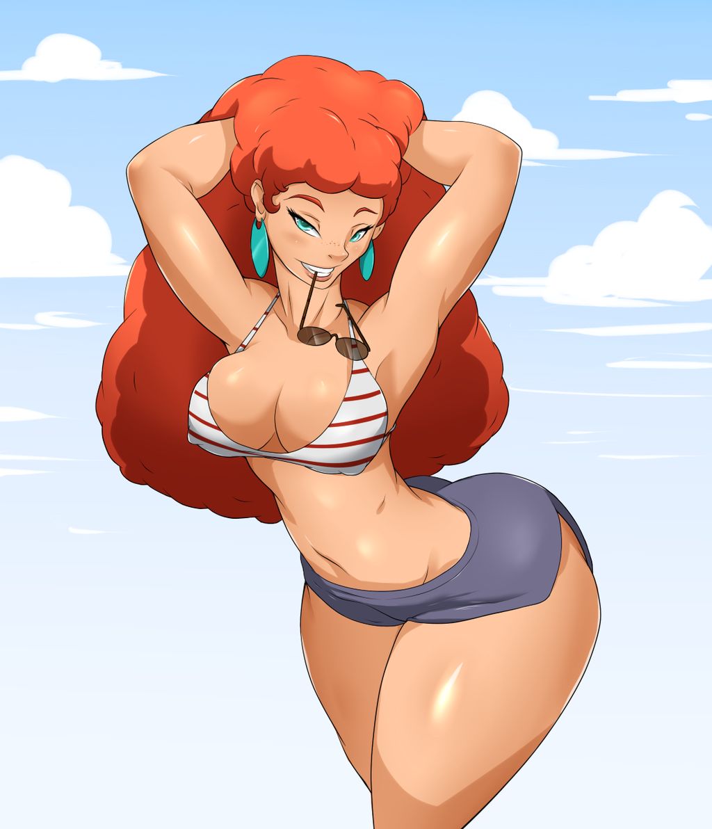 1girls, armpits, ass, bare shoulders, big ass, big breasts, big butt, blue eyes, breasts, curly hair, curvy, curvy figure, disney, female, female only, hips, huge ass, huge breasts, huge butt, human, human only, humanoid, inner workings, kate (inner workings), large ass, large breasts, large butt, nipple bulge, red hair, redhead, seductive look, seductive smile, solo, solo female, swimsuit, thick, thick ass, thick thighs, thighs, voluptuous, wide hips