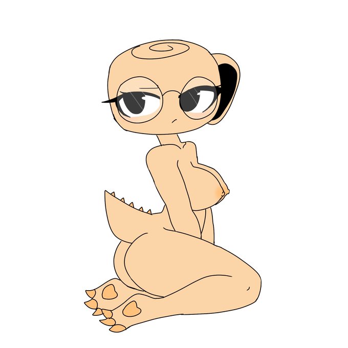 claws dandy's_world dandys_world glasses glasses_only shelly_(dandy's_world) tail