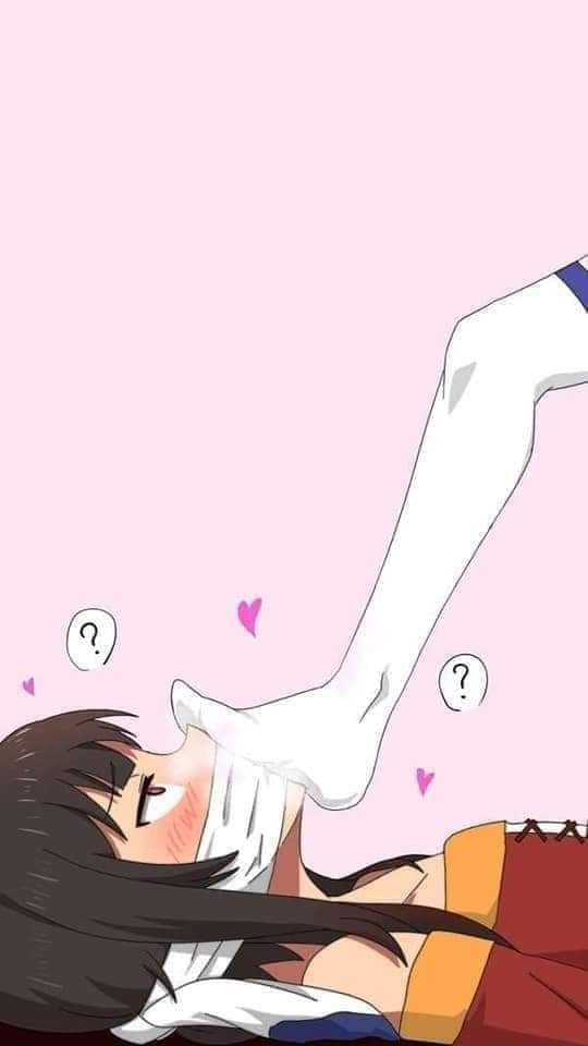 2girls, aqua (konosuba), feet, female, female only, femdom, foot fetish, gagged, kono subarashii sekai ni shukufuku wo!, megumin, multiple females, multiple girls, yuri