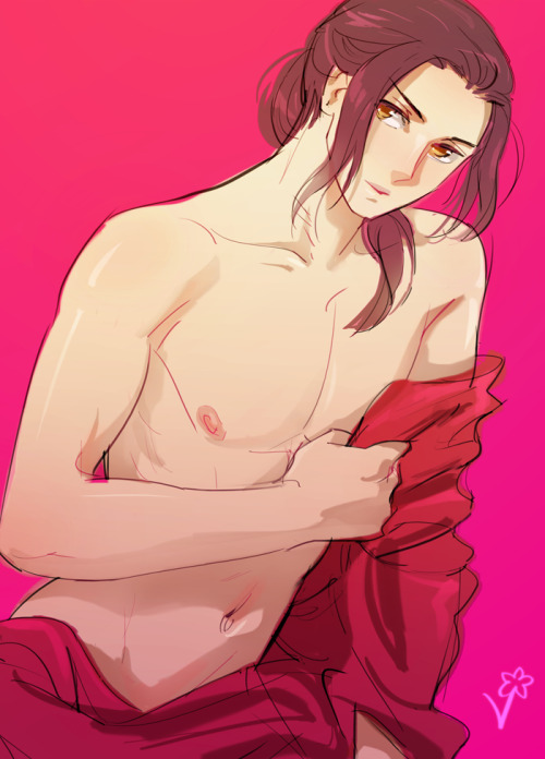 1boy asian asian_male axis_powers_hetalia bishonen china_(hetalia) chinese_clothes male male_only nipples solo topless twink undressing vuri