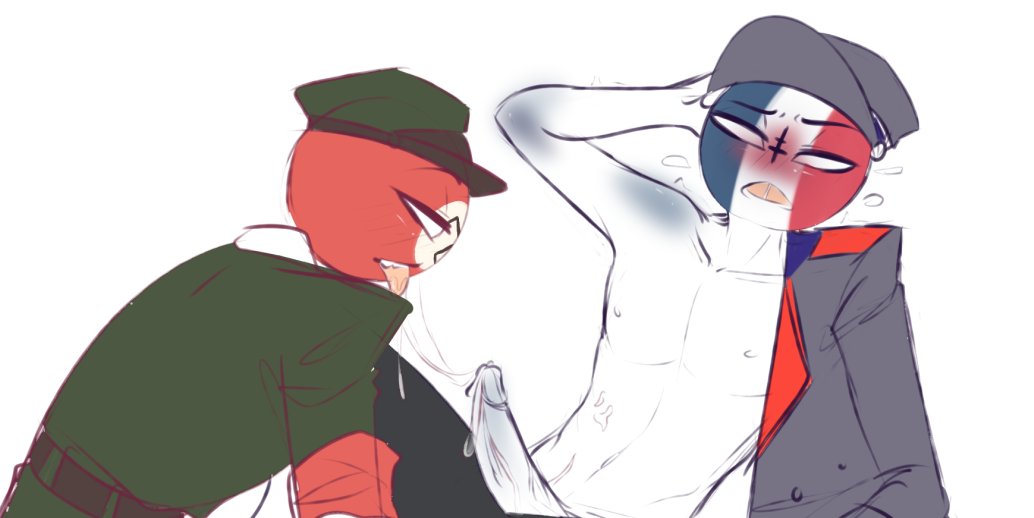 2boys alukarein blowjob blue_skin blush countryhumans dubious_consent free_france_(countryhumans) gay gay_domination male/male male_only nazi nazi_germany_(countryhumans) oral oral_sex red_skin saliva saliva_string saliva_strings tongue_out white_body white_skin yaoi