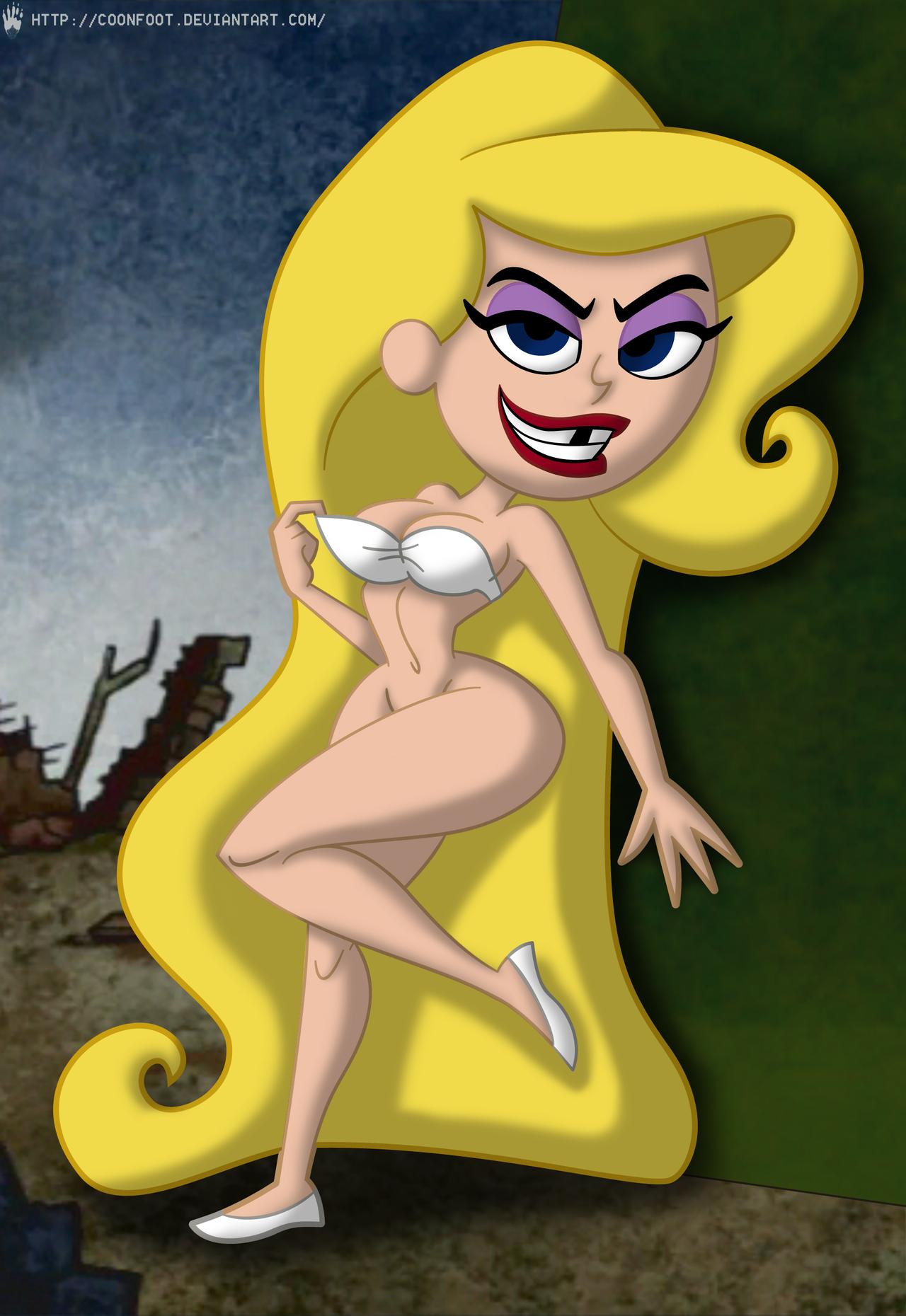 1girls big_hair blonde_hair bra breasts cartoon_network cleavage coonfoot curvaceous curves curvy curvy_body curvy_figure curvy_hips deviantart eris_(billy_and_mandy) eyelashes female female_focus female_only female_solo goddess hand_on_hip hips hourglass_figure large_hair lips lipstick long_hair looking_at_viewer mature mature_female mature_woman nude pin-up pin-up_girl pin-ups pinup pose posing raccoonfoot raised_eyebrow red_lips red_lipstick solo solo_female solo_focus the_grim_adventures_of_billy_and_mandy tooth_gap voluptuous waist watermark wide_hips woman