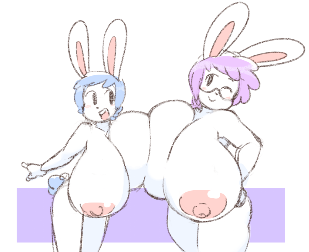 2018 angstrom anthro big_breasts breast_size_difference breast_squish breasts breasts_frottage daughter duo eyewear female glasses huge_breasts hyper incest lagomorph leporid mammal marie_(angstrom) mature_female molly_(angstrom) mother mother_and_child mother_and_daughter nipples nude one_eye_closed parent parent_and_child rabbit sibling squish top_heavy wink