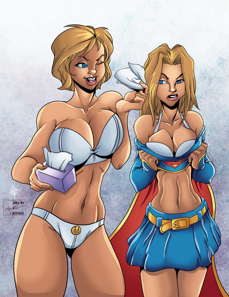 2girls alien alien_girl argoan belt big_breasts blonde_hair blue_eyes breast_size_difference breasts busty cleavage cleavage_cutout curvaceous curvy curvy_female curvy_females curvy_hips dc dc_comics deadnemo earth_2 eyeshadow female female_only frostdusk hourglass_figure justice_society_of_america kara_danvers kara_zor-el kara_zor-l karen_starr kryptonian large_breasts long_hair mature mature_woman multiple_girls pink_lips pinup power_girl red_lipstick short_hair size_difference small_breast_humiliation supergirl superheroine superman_(series) thick thick_legs thick_thighs tissue voluptuous