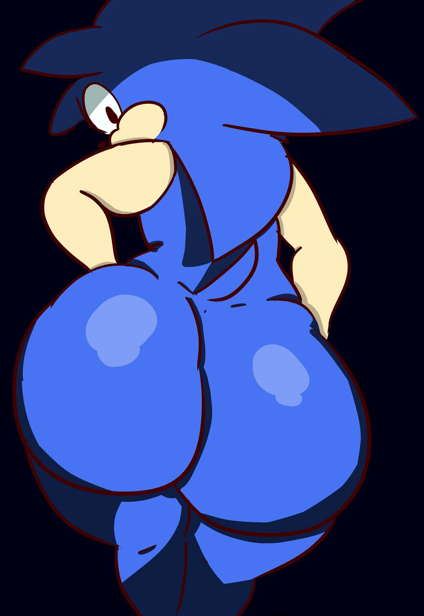 1boy, androgynous, anthro, ass, big ass, big butt, bubble ass, bubble butt, femboy, furry, huge ass, looking back, male, male only, sonic (series), sonic the hedgehog, sonic the hedgehog (series), tagme